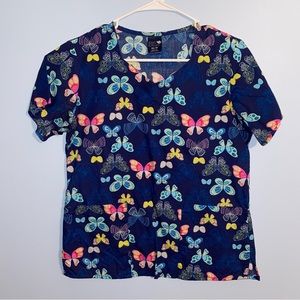 Butterfly scrub top